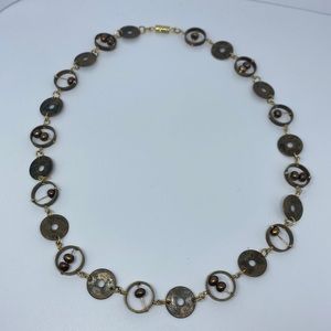 Antiqued brass and Patinated copper Necklace ✨